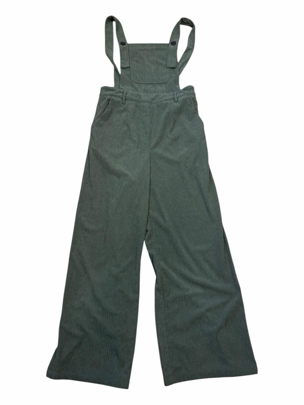 Cider Corduroy Overalls Sage Green Wide Leg Trousers Cottagecore Indie Boho - M